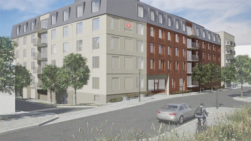 Äldre- och LSS-boende Sollentuna centrum, arkitektskiss.