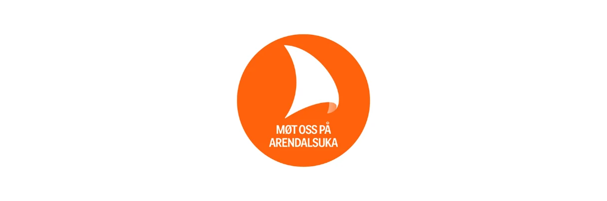 Arendalsuka deltagerlogo i oransje og hvitt