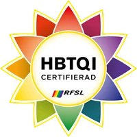 Symbol för HBTQI-certifierad av RFSL.